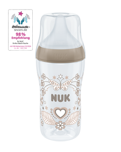 NUK Perfect Match Babyflasche mit weichem Silikon-Trinksauger