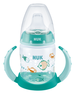 NUK First Choice Trinklernflasche 150ml mit Temperature Control, türkis mit Fischen