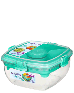 Sistema Salad TO GO Frischhaltedose mit Reisebesteck und Dressing-Becher